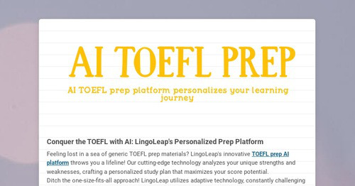 AI TOEFL PREP | Smore Newsletters