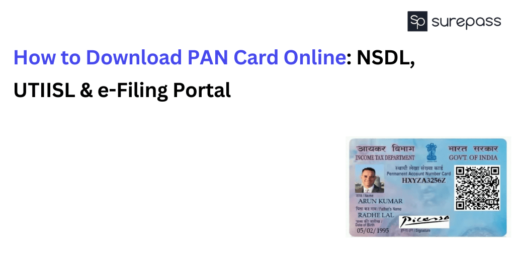 How to Download PAN Card Online: NSDL, UTIISL & e-Filing Portal - SurePass